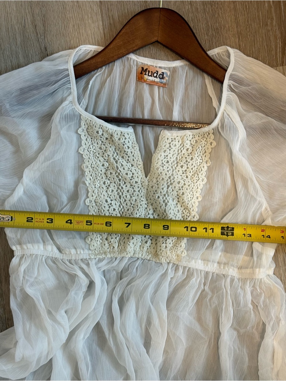vintage Y2K Mudd brand white milkmaid babydoll top - Picture 6 of 7